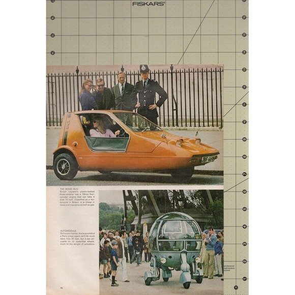 Euro Micro Cars Fiat 500 AWS Piccolo Bond Bug Automodule Two Page Print Ad 1970 - Picture 3 of 5